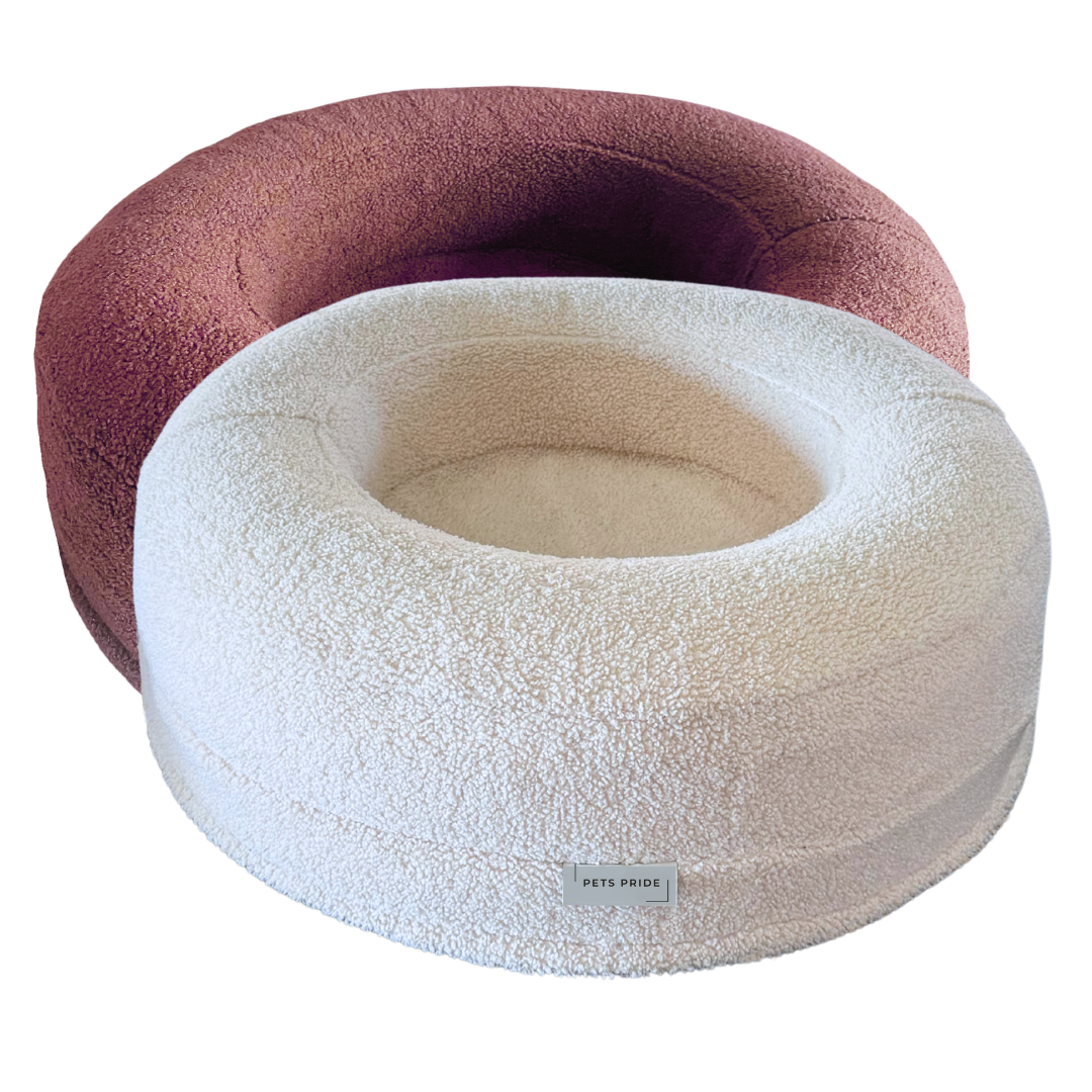 Kattenbed Bouclé Teddy - Mauve&Milky