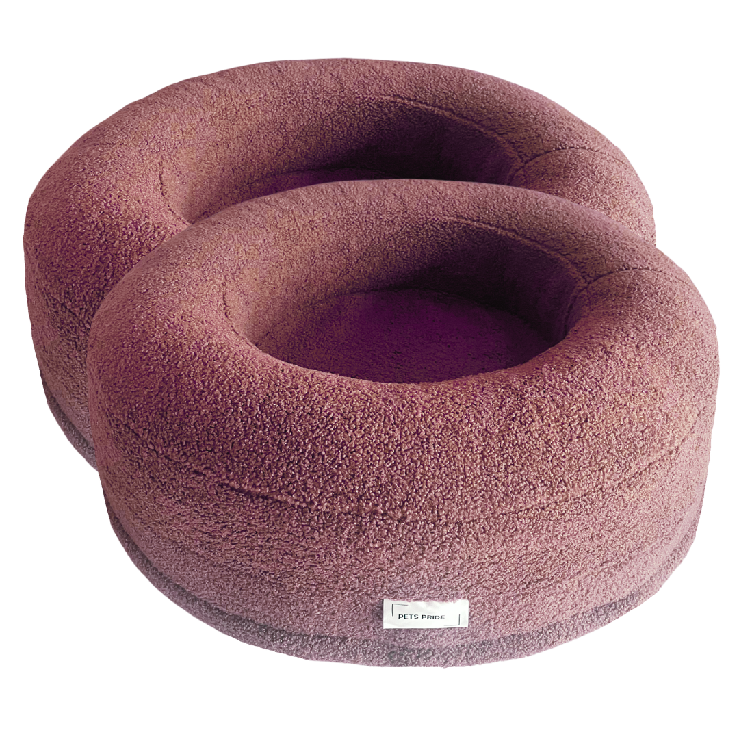 Kattenbed Bouclé Teddy - Mauve (x 2)