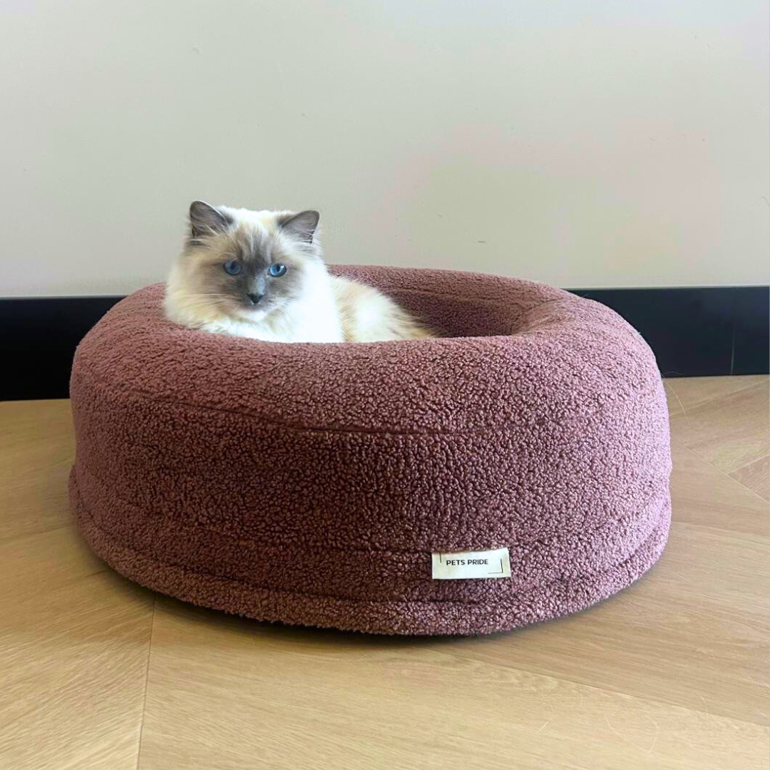 Kattenbed Bouclé Teddy - Mauve (x 2)